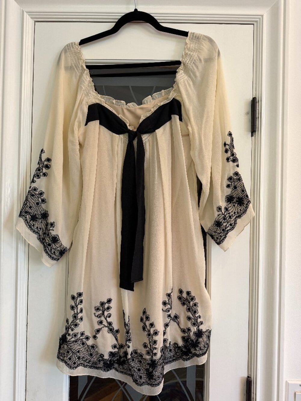Cream Chiffon Silk Dress